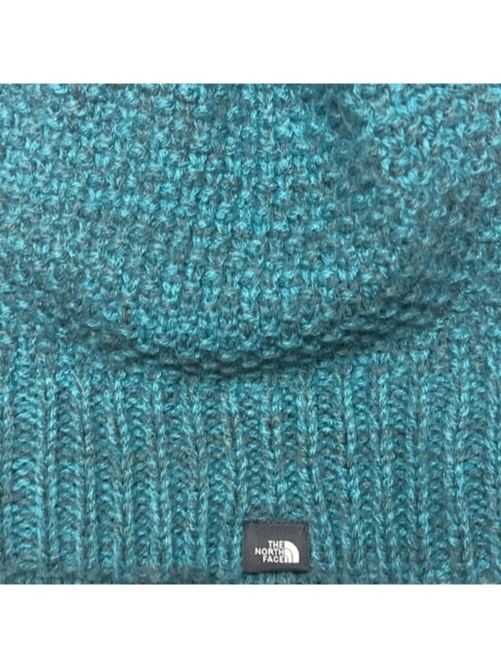The North Face Purrl Stitch Beanie Green Knitted Slouchy Hat Women One Size New - Picture 7 of 12
